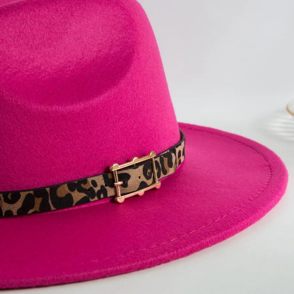 Adjustable Jazz Style Fedora Hat In Pink - Picture 2 of 9